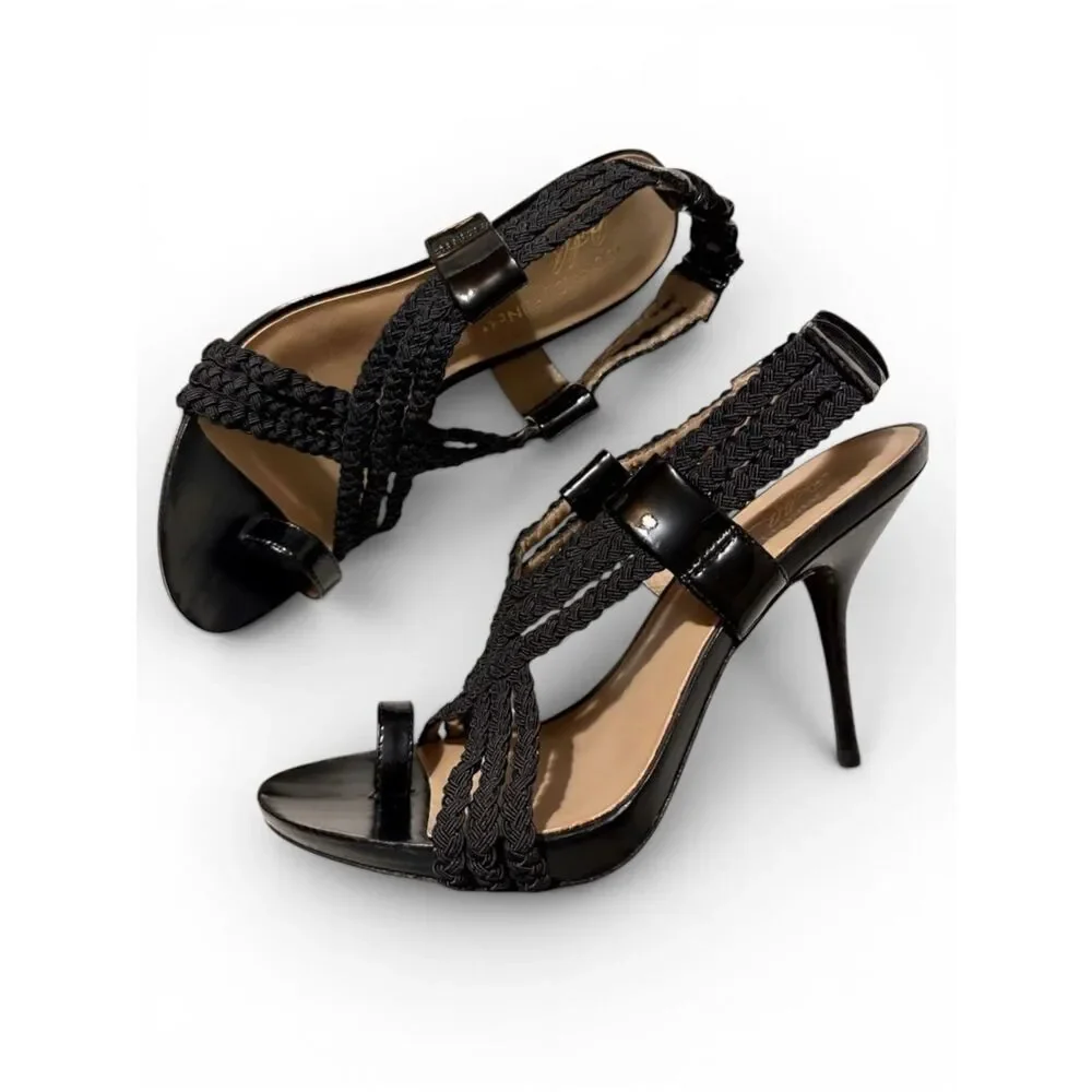 Donald J. Pliner Black Braided Leather Heeled Sandals – Size 8.5M